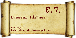 Brassai Tímea névjegykártya